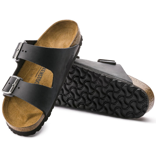 Arizona | Oiled Leather | Black - Sandals - Birkenstock