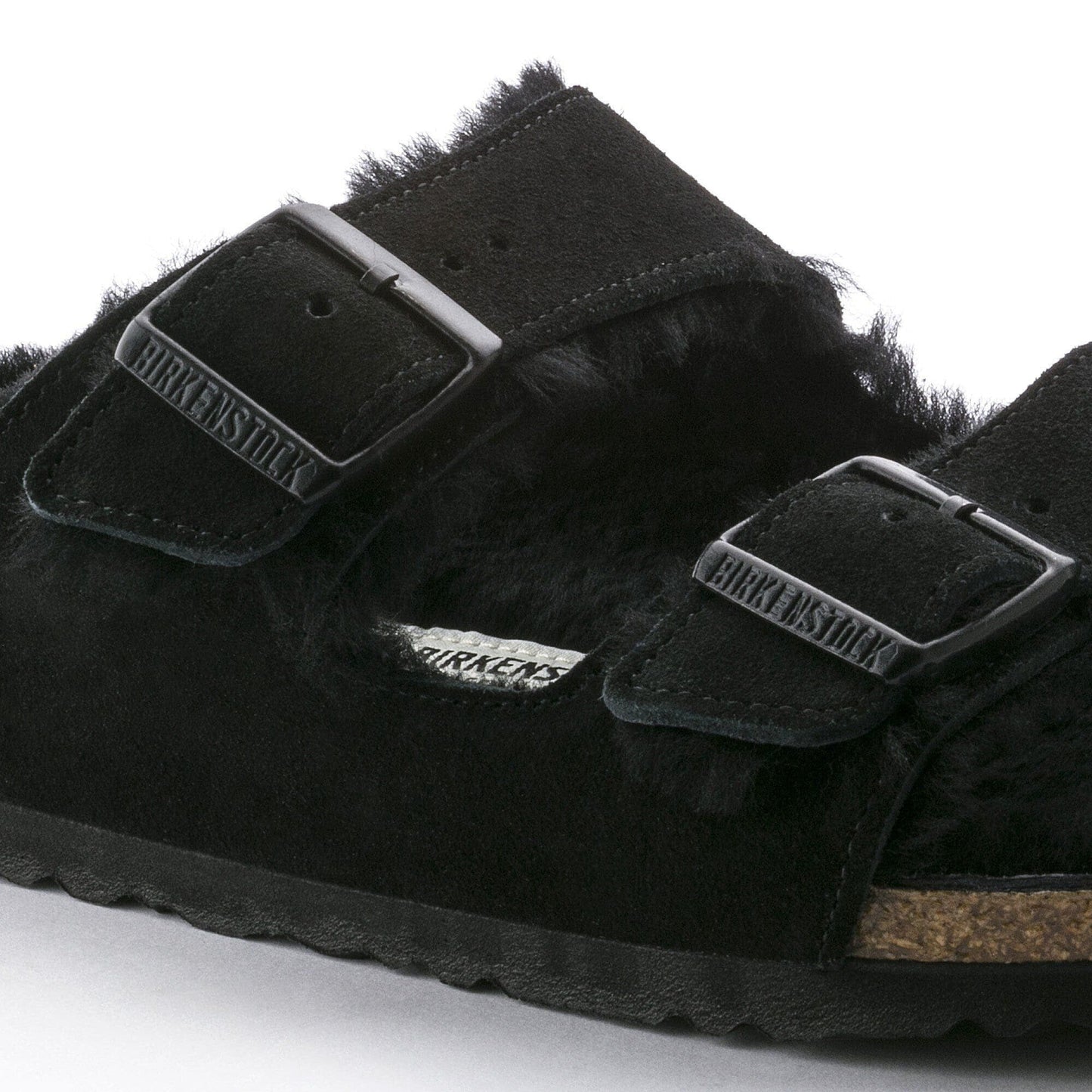 Arizona Shearling | Suede | Black - sandals - Birkenstock