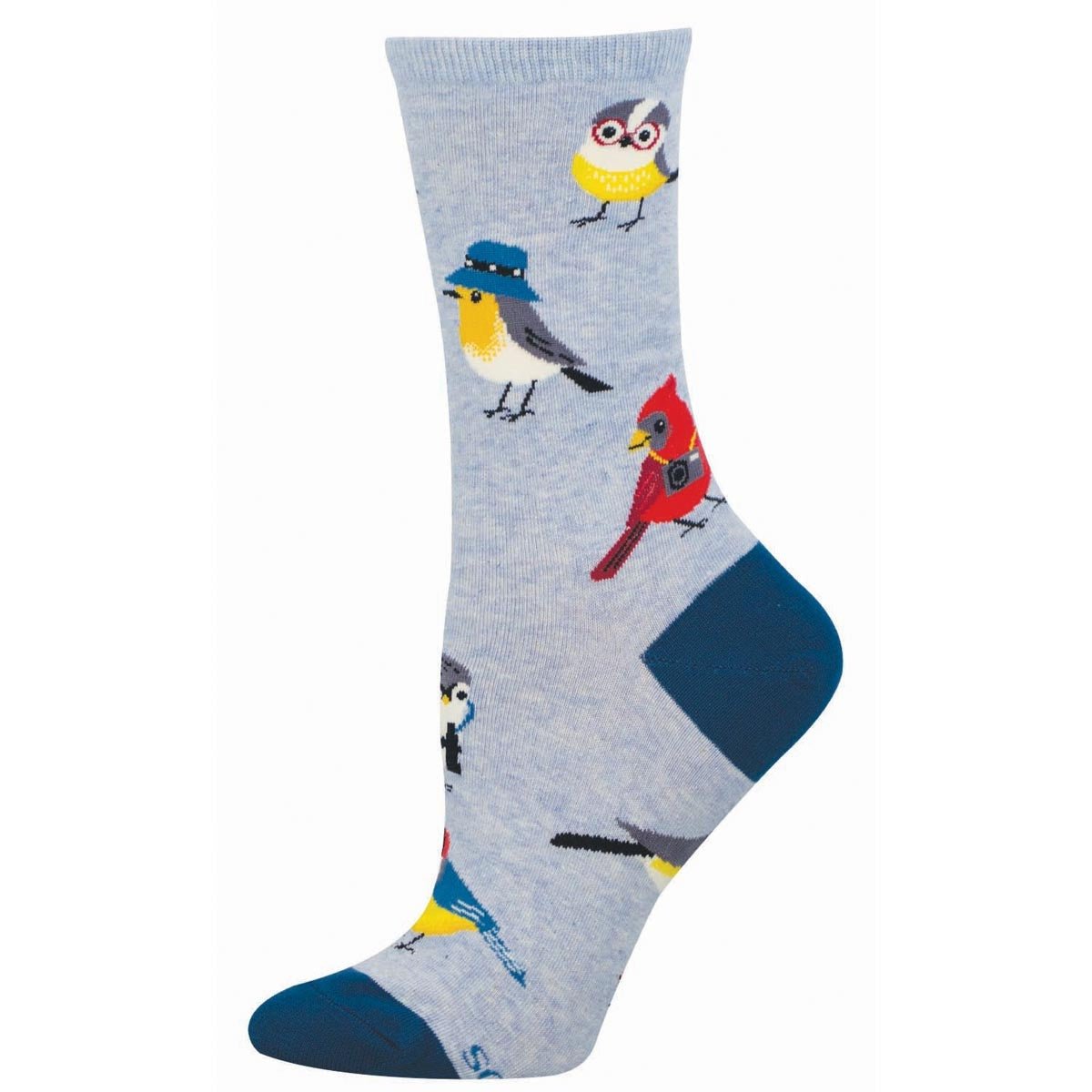 Bird Is The Nerd | Women | Blue Heather - socks - Socksmith