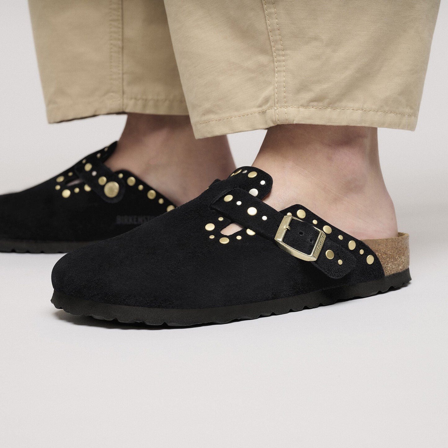 Boston Rivets | Suede | Black - clog - Birkenstock