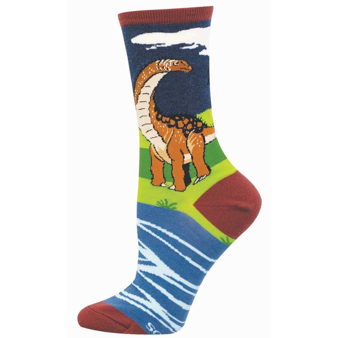 Brontosaurus | Women | Navy Heather - socks - Socksmith
