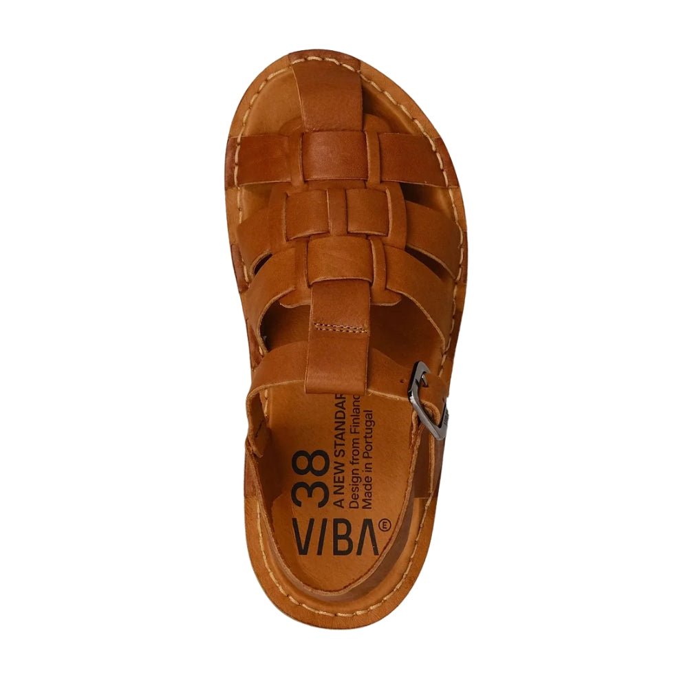 Capri | Leather | Cognac - sandals - VIBAe