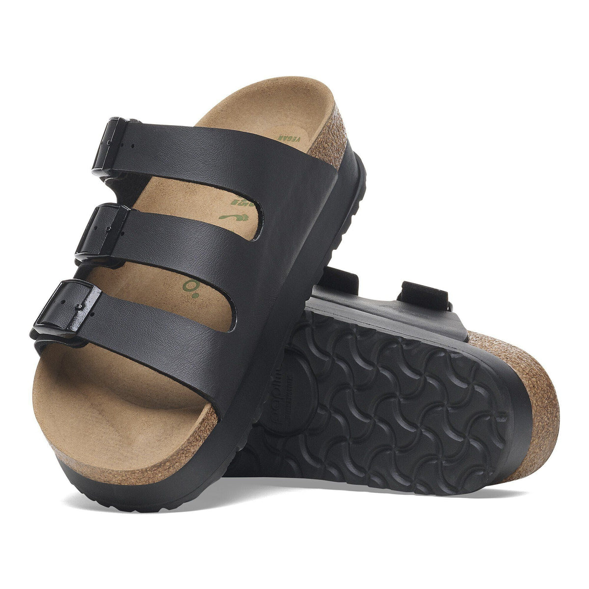 Florida III Flex Platform | Vegan | Birko - Flor | Black - sandals - Birkenstock