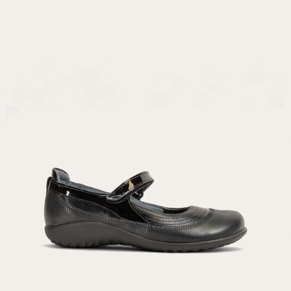 Kirei | Shiny Black Leather/Black Madras Leather/Black Patent - SHOE - Naot