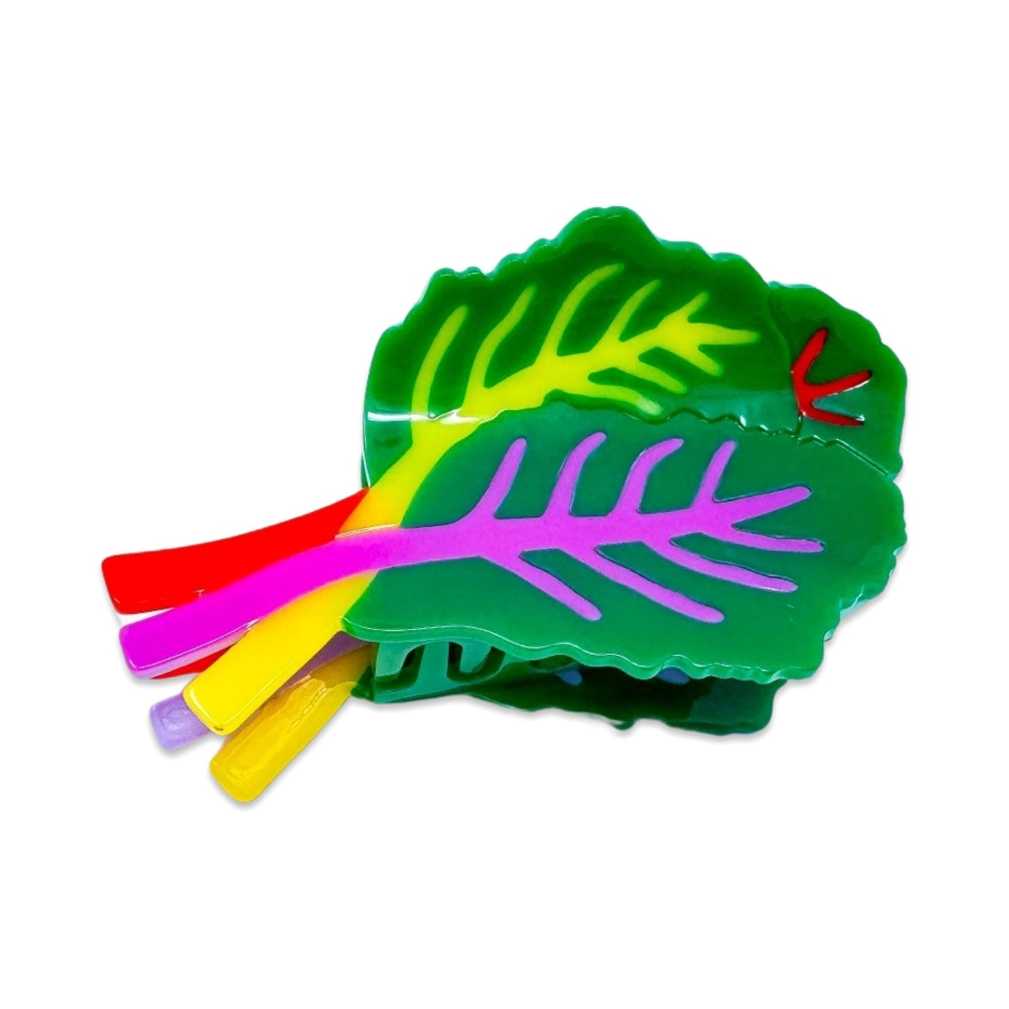 Large Rainbow Chard Hair Claw Clip - HAIR - JENNY LEMONS