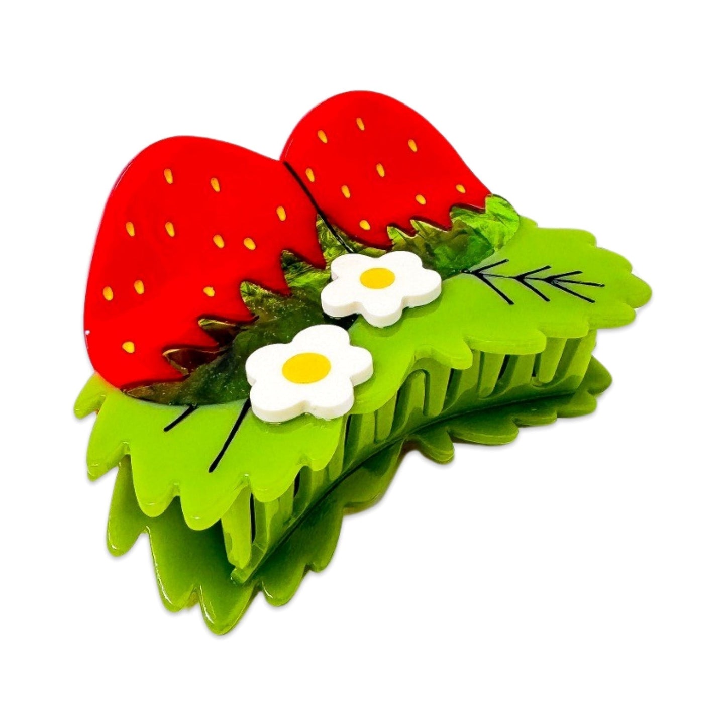 Large Strawberries & Flowers Claw - HAIR - JENNY LEMONS