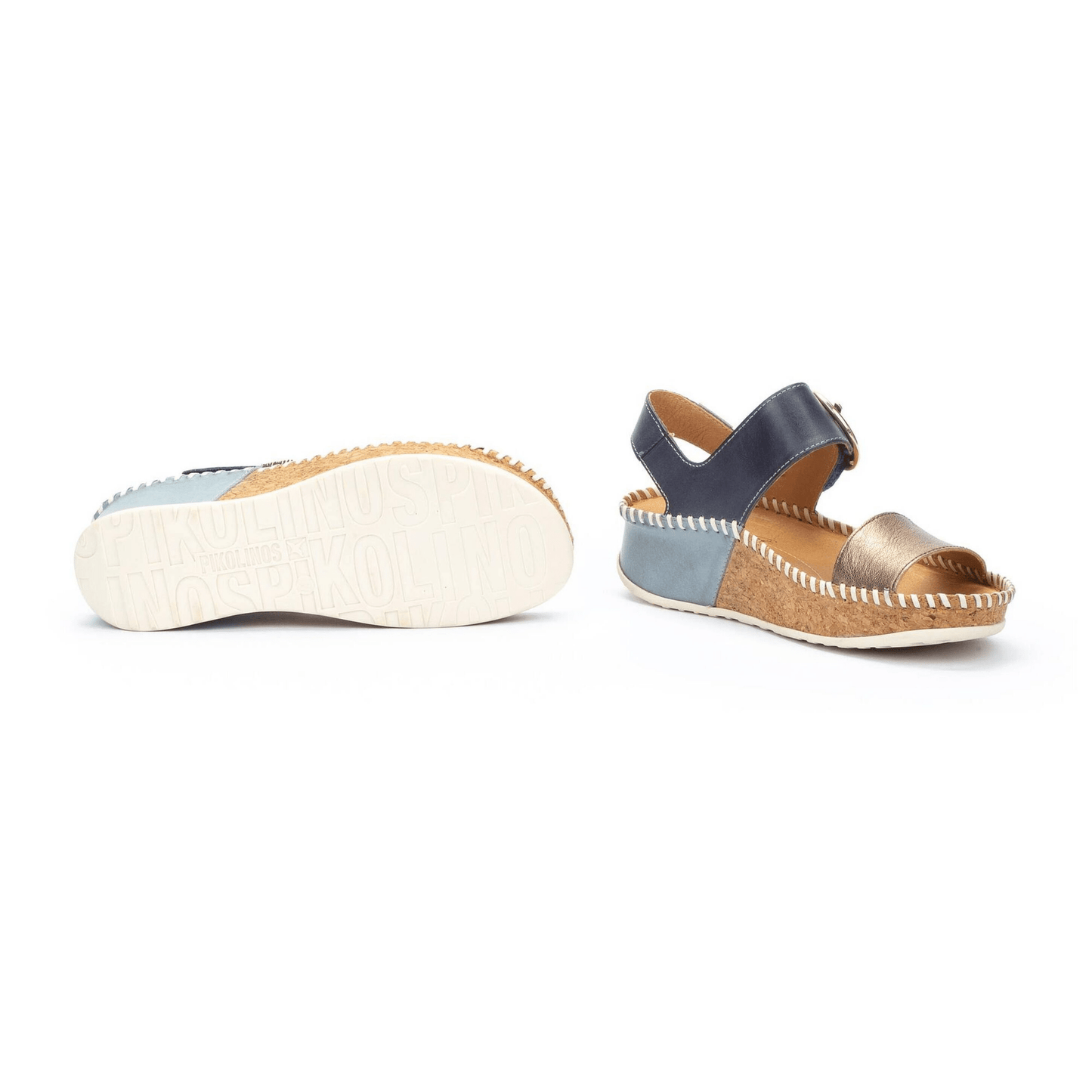 Marina Platform Back Strap | Leather | Stone - Sandals - Pikolinos