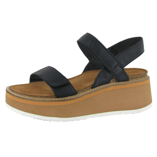 Meringue | Leather | Soft Black w/ Camel Sole - Sandals - Naot