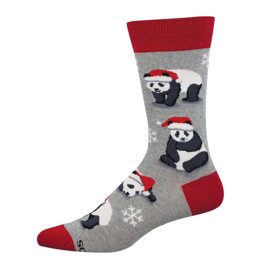 Merry Panda | Men | Light Gray Heather - socks - Socksmith