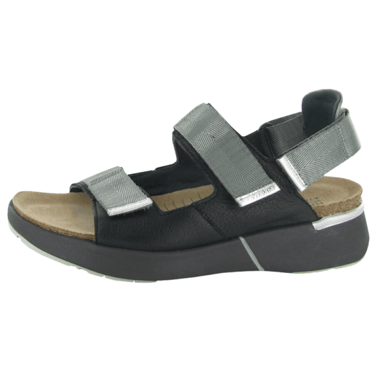 Odyssey | Leather | Black/Silver - Sandals - Naot