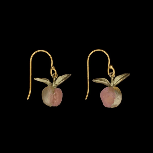 Peach Tree | Dainty Wire Earring | Bronze/Cast Glass - Earring - Michael Michaud
