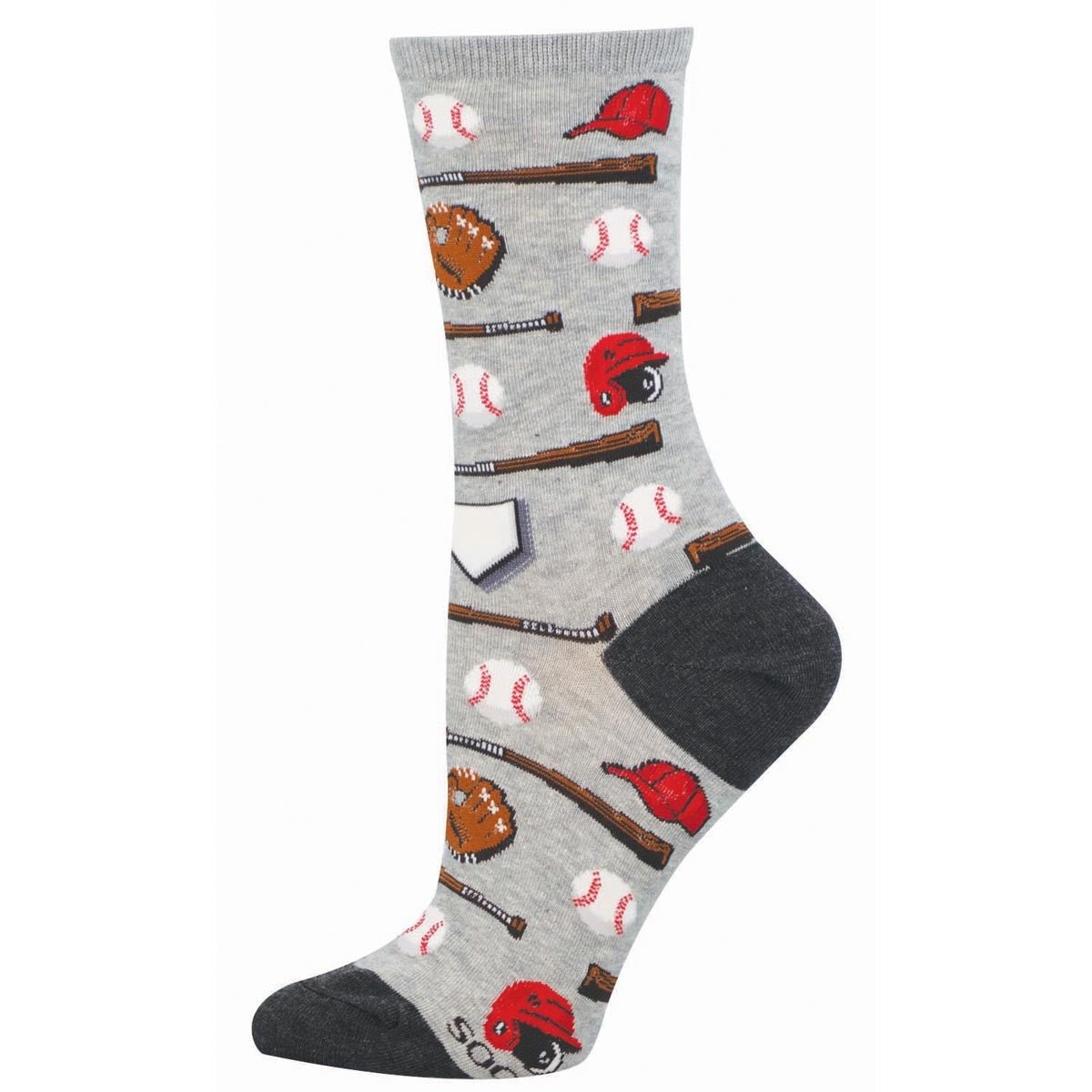Playing Hardball | Women | Light Grey Heather - socks - Socksmith