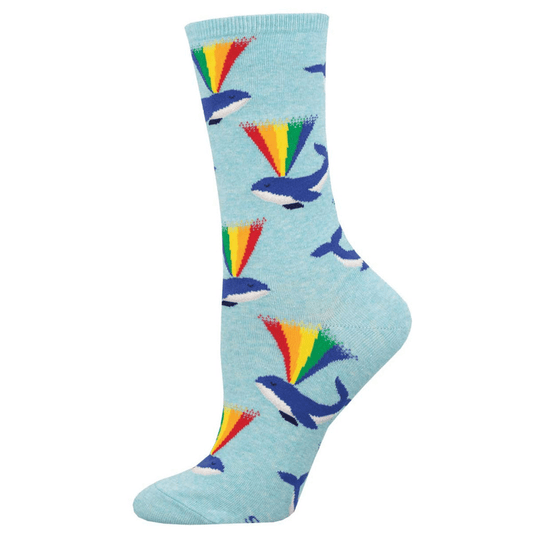 Rainbow Whale | Women | Blue Heather - Socks - Socksmith