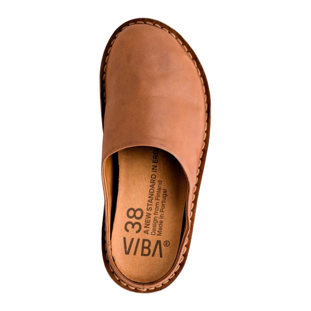 Roma | Leather | Cognac Brown - clog - VIBAe