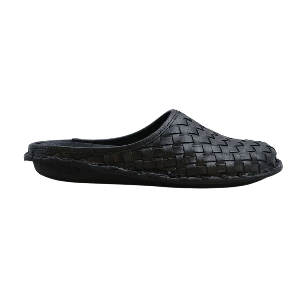 Roma Woven | Leather | Preto Black - clog - VIBAe