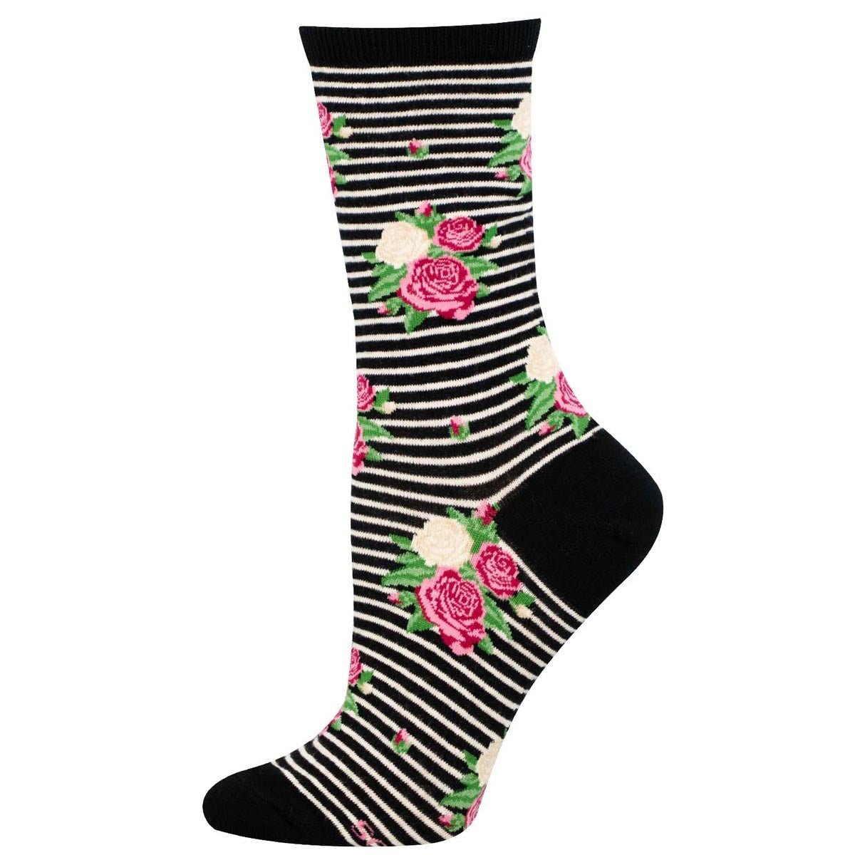 Rows Of Roses | Women | Black - socks - Socksmith