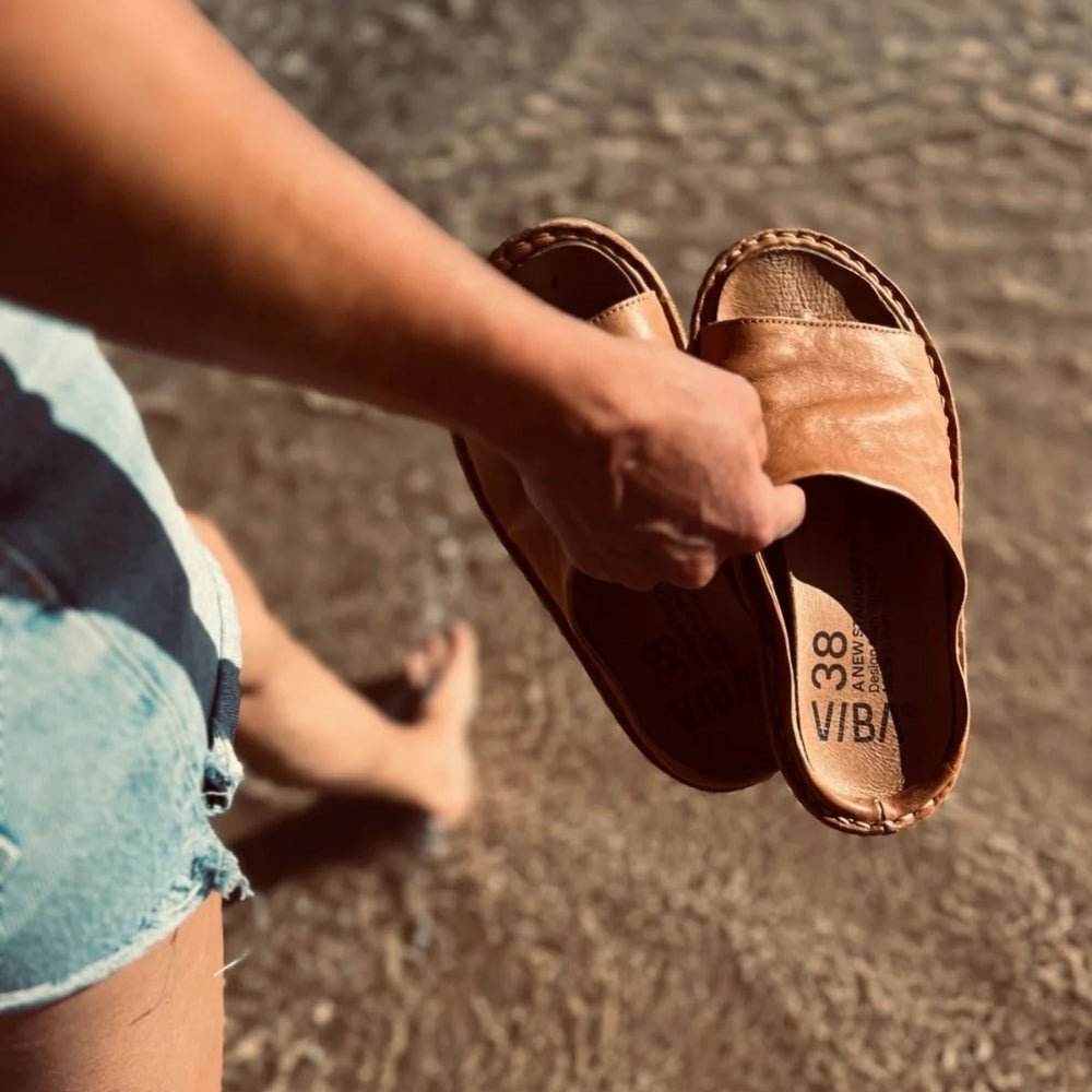 Saint Tropez | Leather | Fawn Tan - sandals - VIBAe