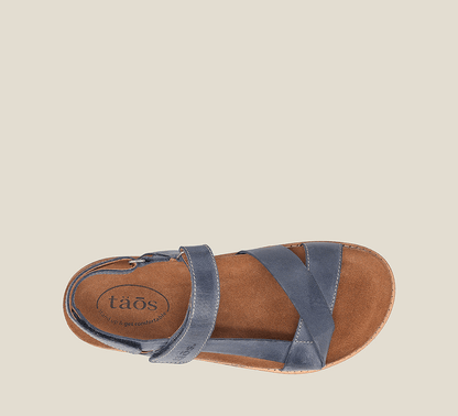 Sideways | Leather | Dark Blue - Sandals - Taos
