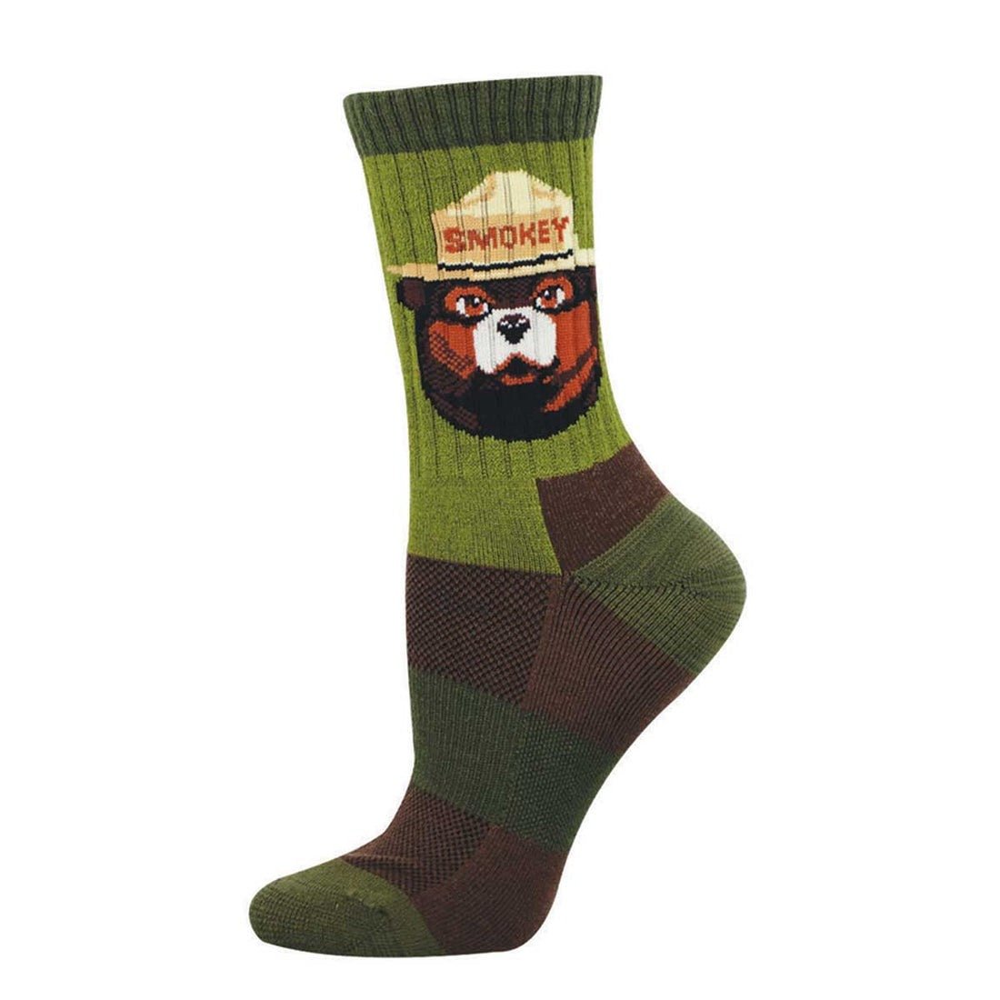 Smokey Bear Portrait | Merino Wool | Women | Green - socks - Socksmith