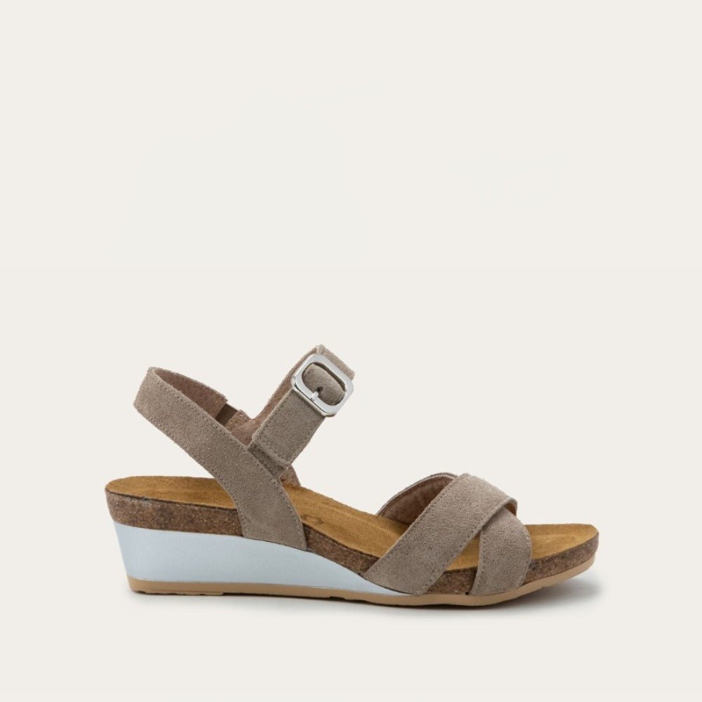 Throne | Suede | Almond - sandals - Naot