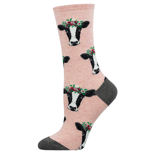 Wow Cow | Women | Pink Heather - Socks - Socksmith