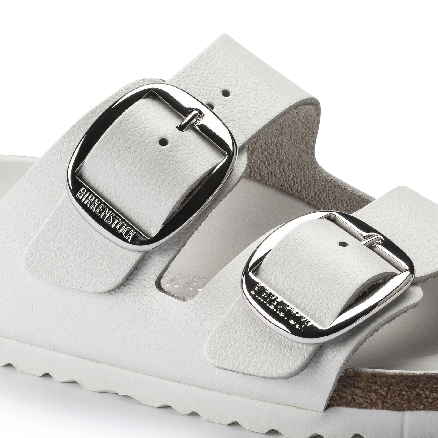 Arizona | Big Buckle | Leather | White - Sandals - Birkenstock