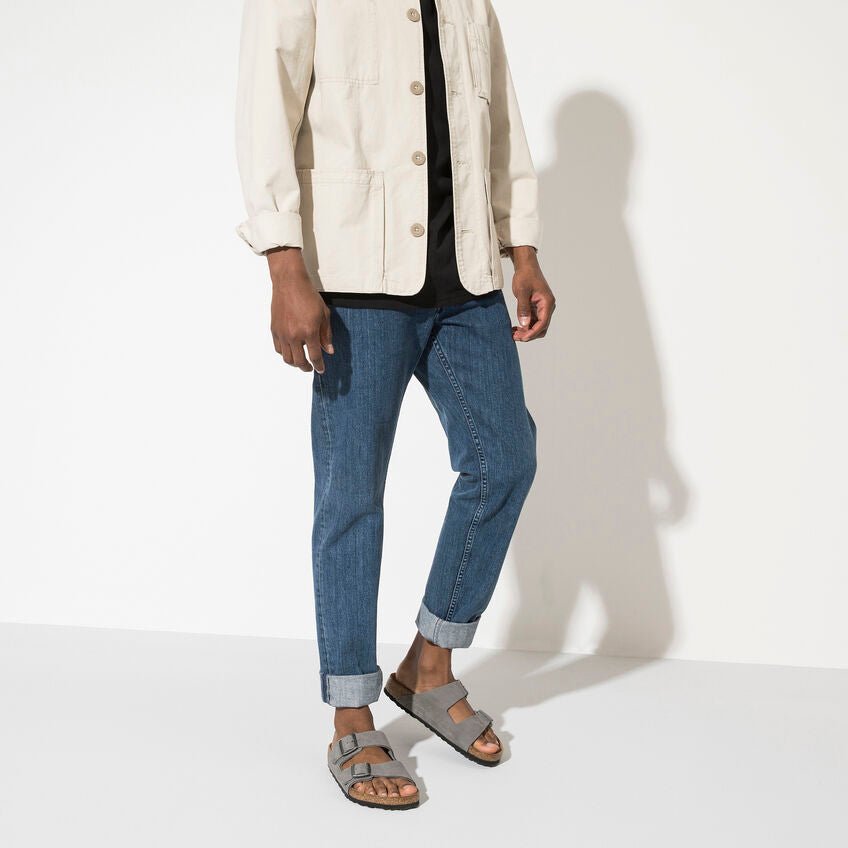 Arizona | Nubuck | Desert Buck Whale Gray - Sandals - Birkenstock