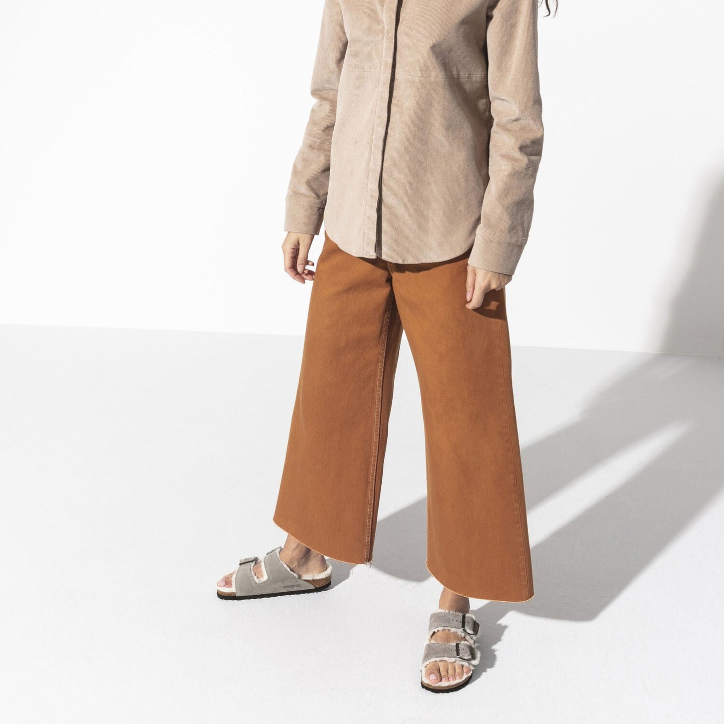 Arizona Shearling | Suede | Stone Coin - Sandals - Birkenstock