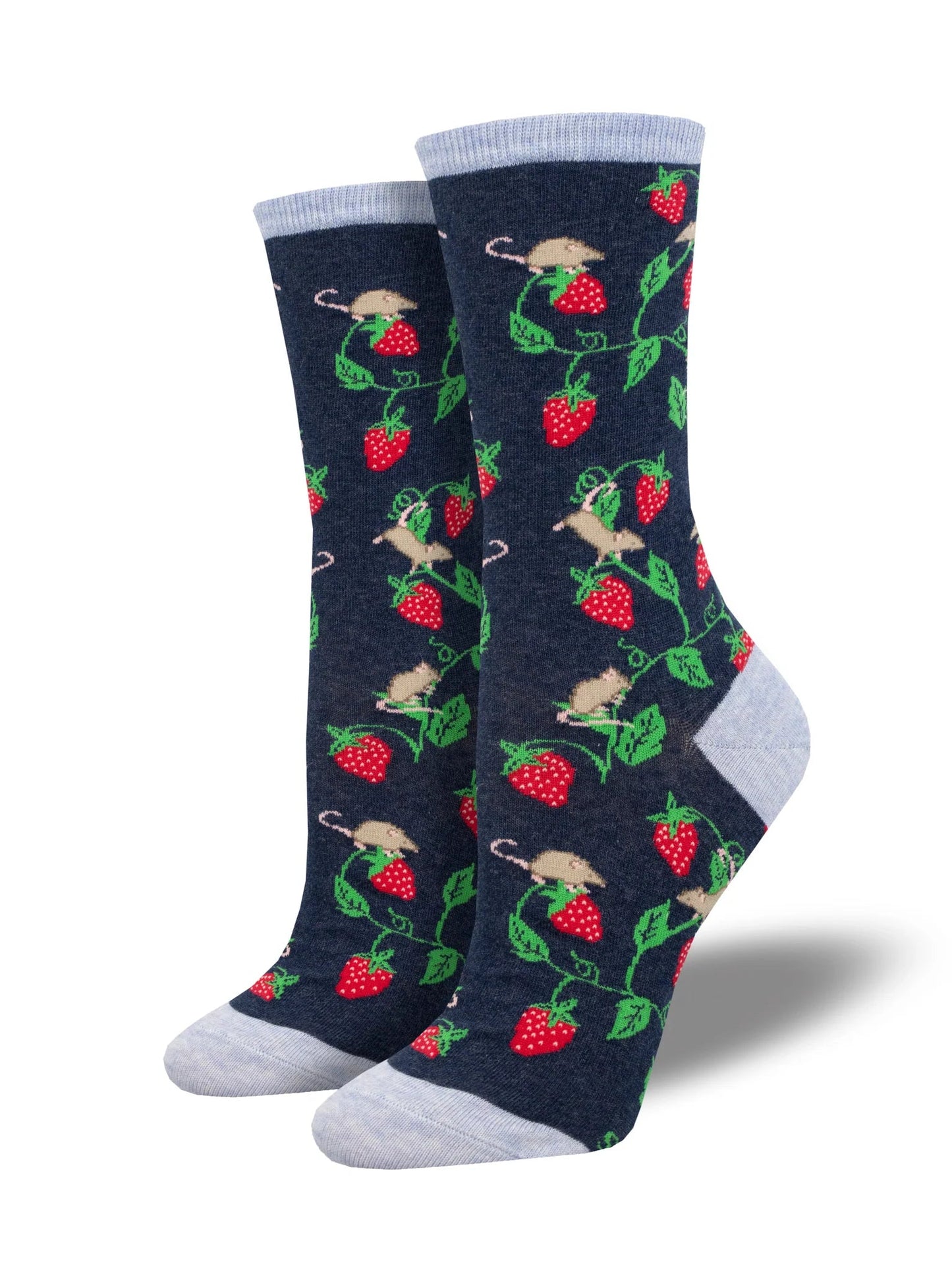 Berry Mice | Navy Heather - Socks - Socksmith