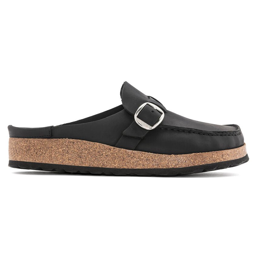 Buckley Round Buckle | Oiled Leather | Black - Clog - Birkenstock