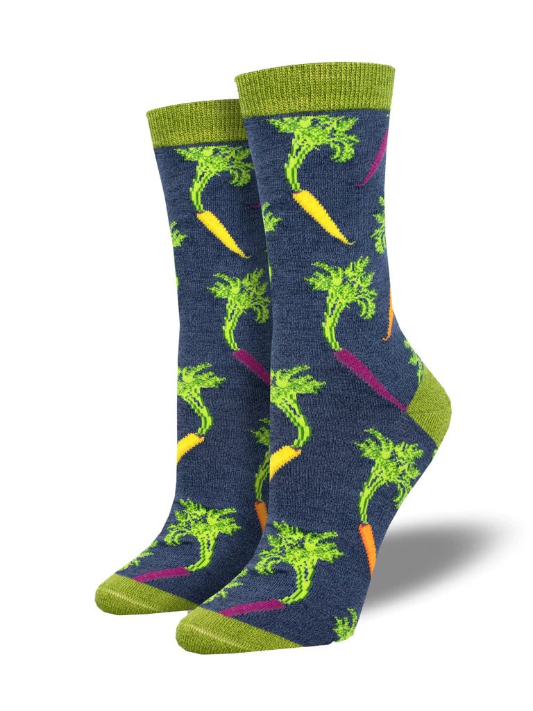 Carrot Rainbow | Bamboo | Navy Heather - Socks - Socksmith