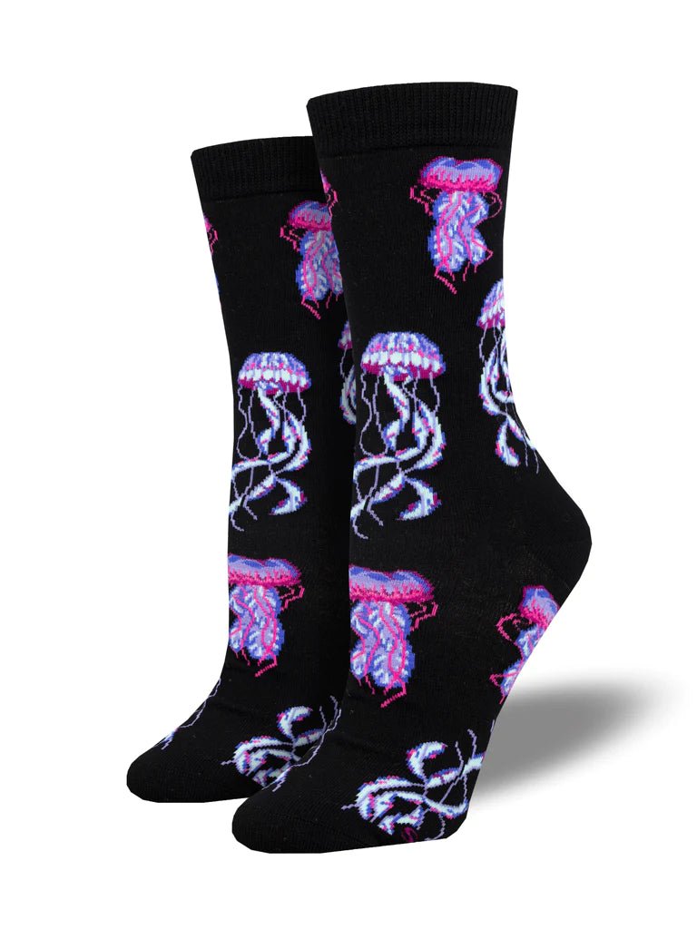 Deep Sea Jellies | Bamboo | Black - Socks - Socksmith