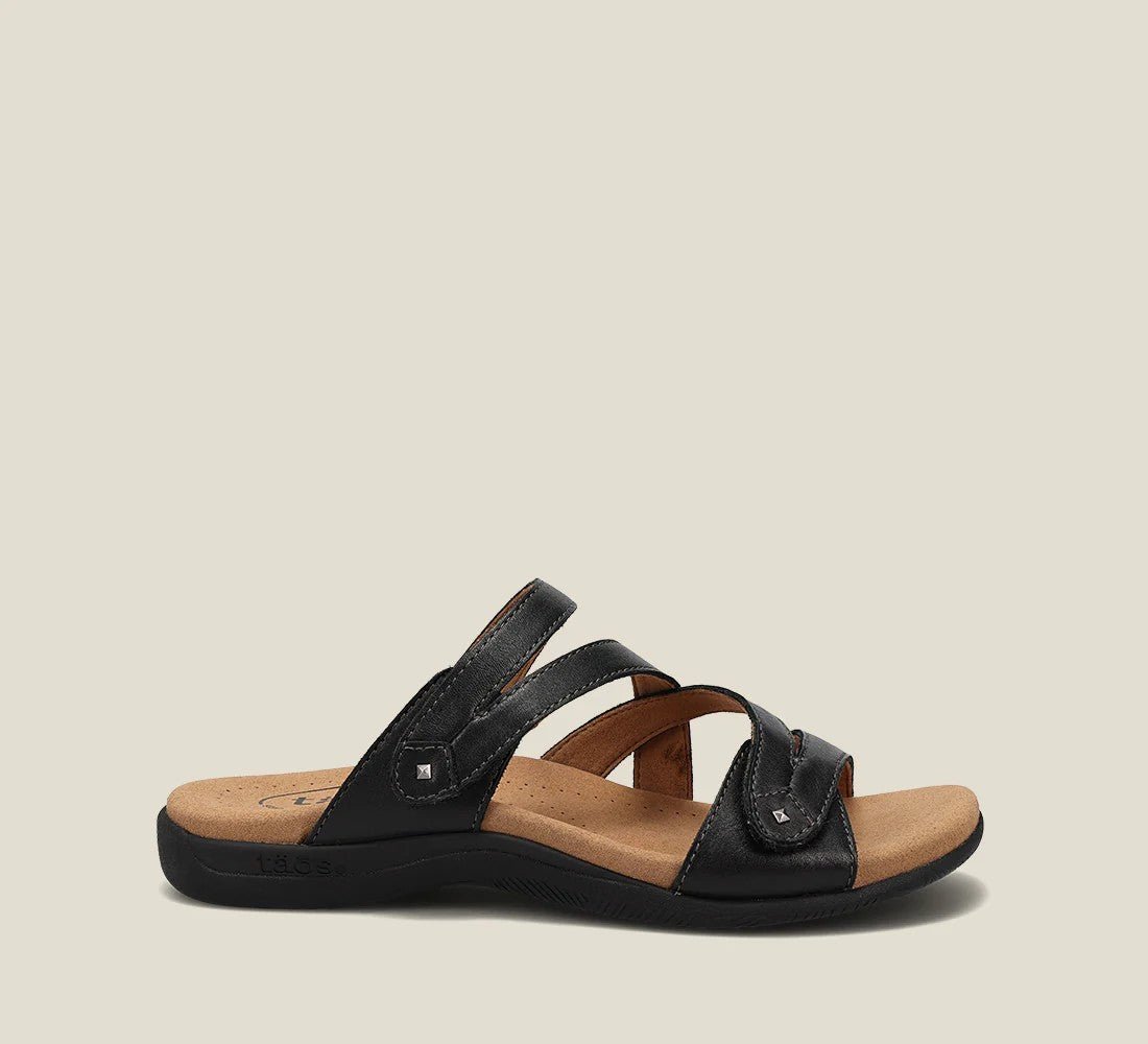 Double U | Leather | Black - Sandals - Taos