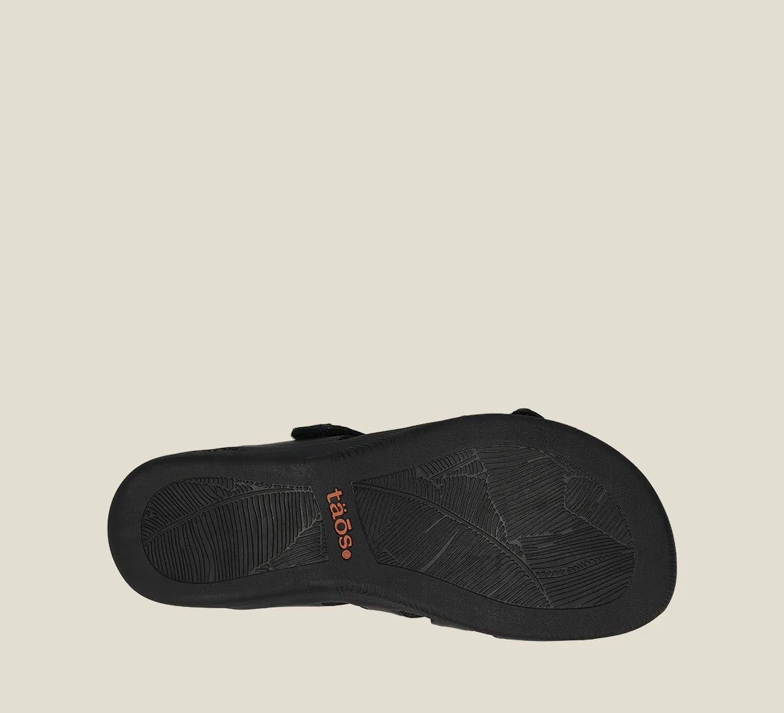 Double U | Leather | Black - Sandals - Taos