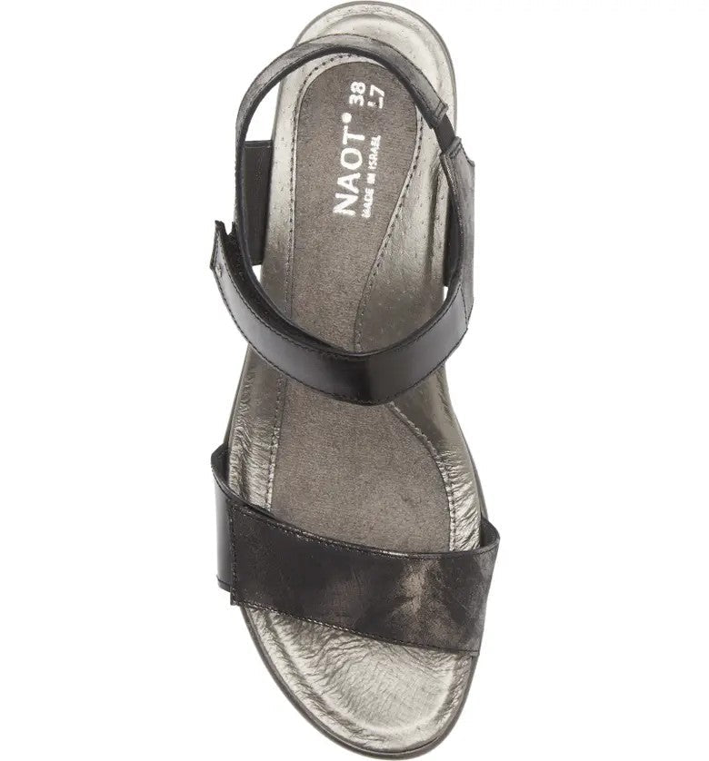 Extant | Leather | Metallic Onyx/Black Madras - Sandals - Naot