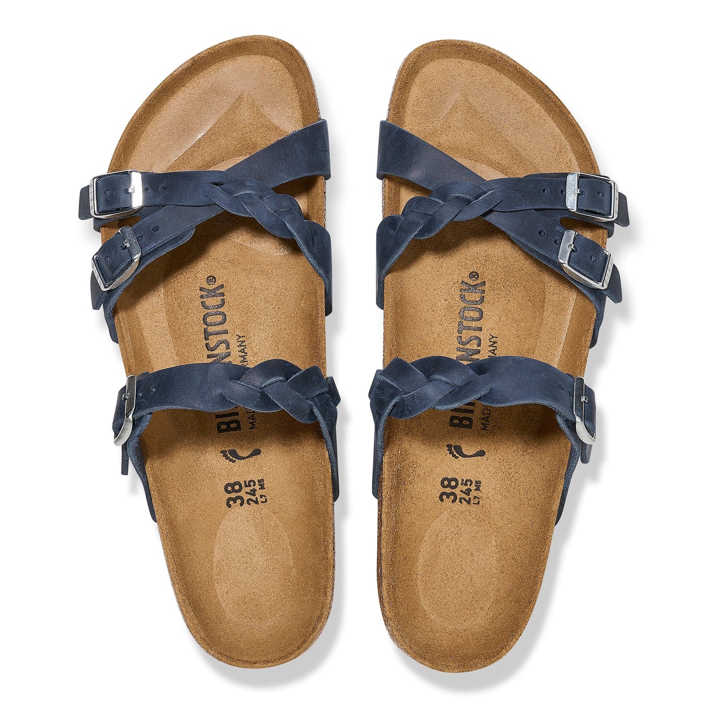 Franca Braided | Oiled Leather | Navy - Sandals - Birkenstock