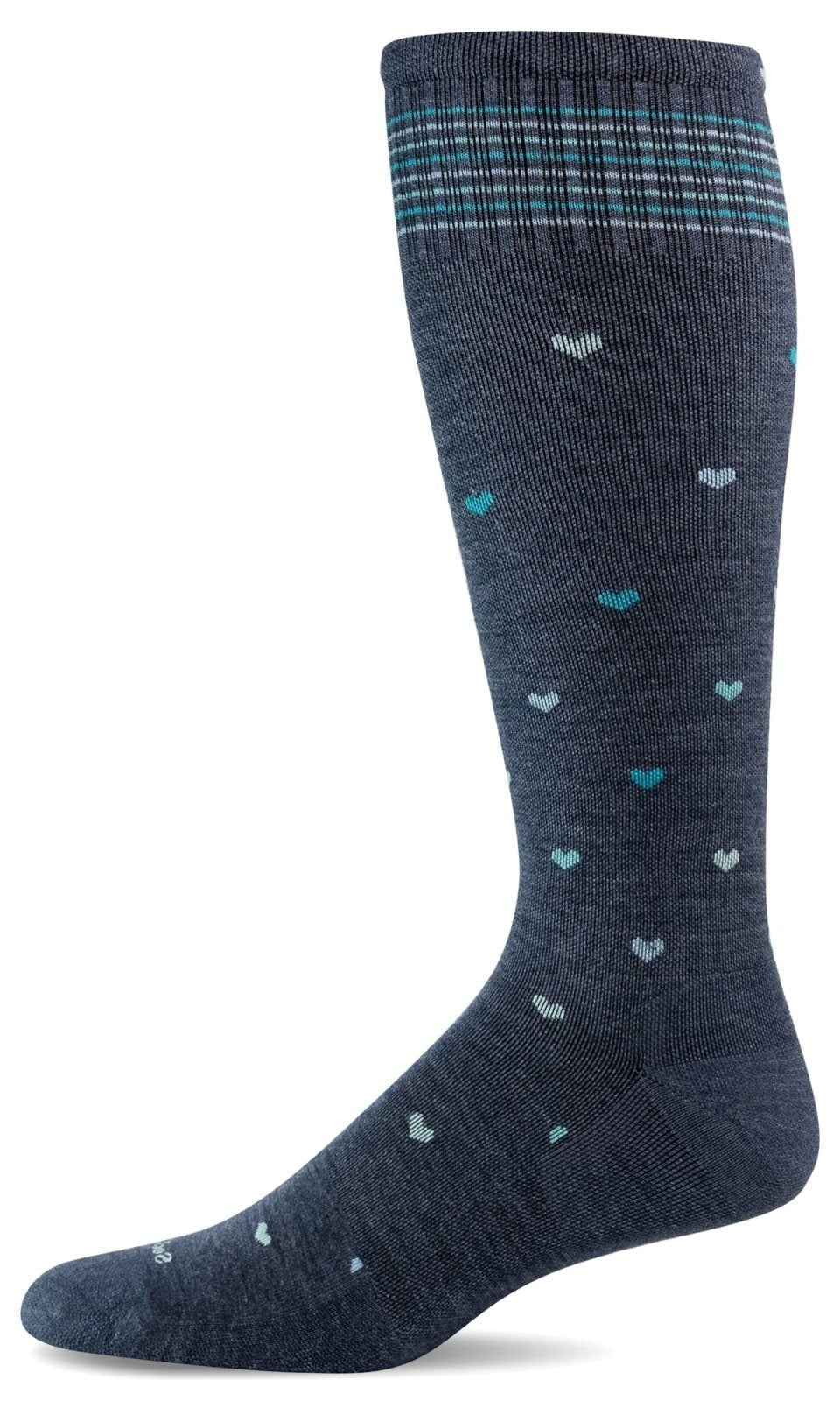 Full Heart | Wide Calf | Compression | Denim - Socks - Sockwell
