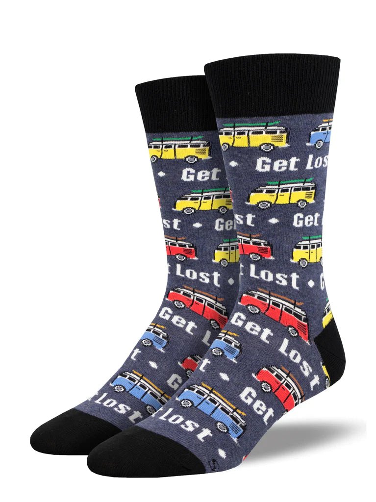 Get Lost | Men | Navy Heather - Socks - Socksmith