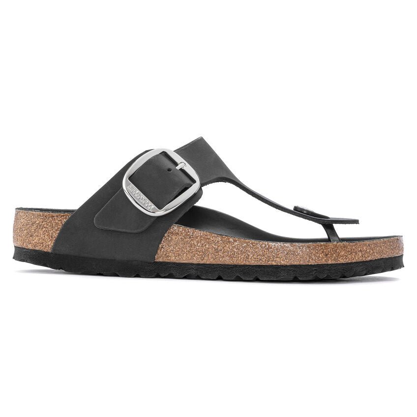 Gizeh Big Buckle | Oiled Leather | Black - Sandals - Birkenstock