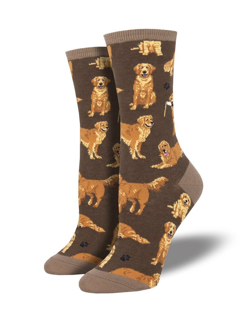 Golden Retrievers | Women | Brown - Socks - Socksmith