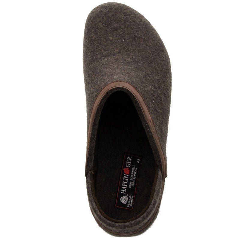 Grizzly Leather Heel | Smokey Brown - Slipper - Haflinger