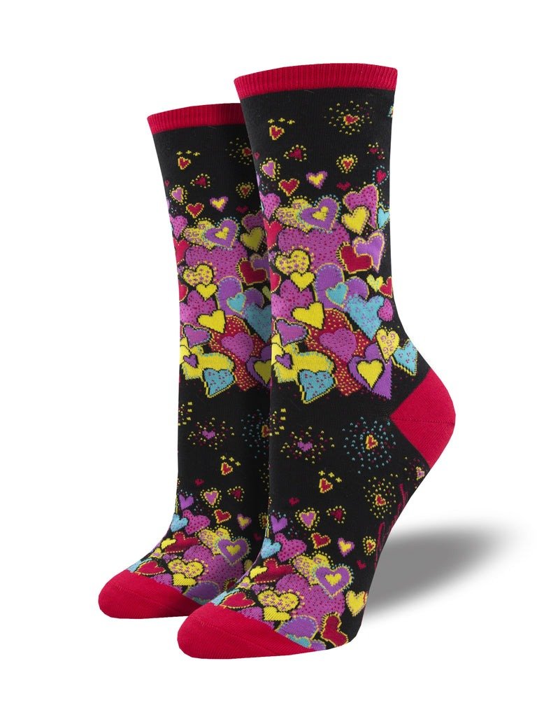 Hearts - Laurel Burch | Black - Socks - Socksmith