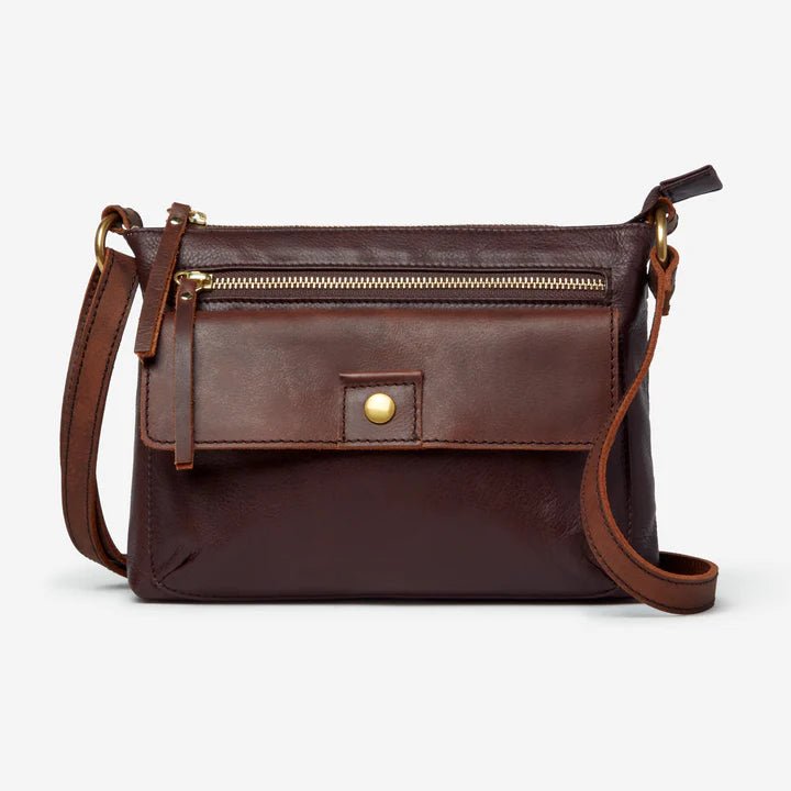 Cross body strap in leather - Espresso