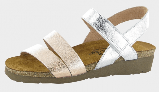 Kayla | Leather | Soft Silver/ Rose Gold - Sandals - Naot