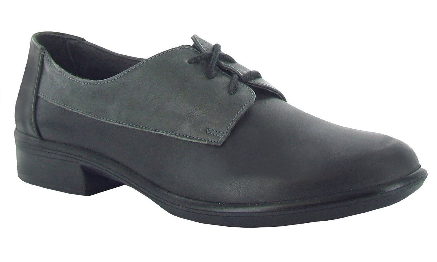 Kedma | Jet Black Leather/Tin Gray Leather/Black Madras Leather - Shoe - Naot