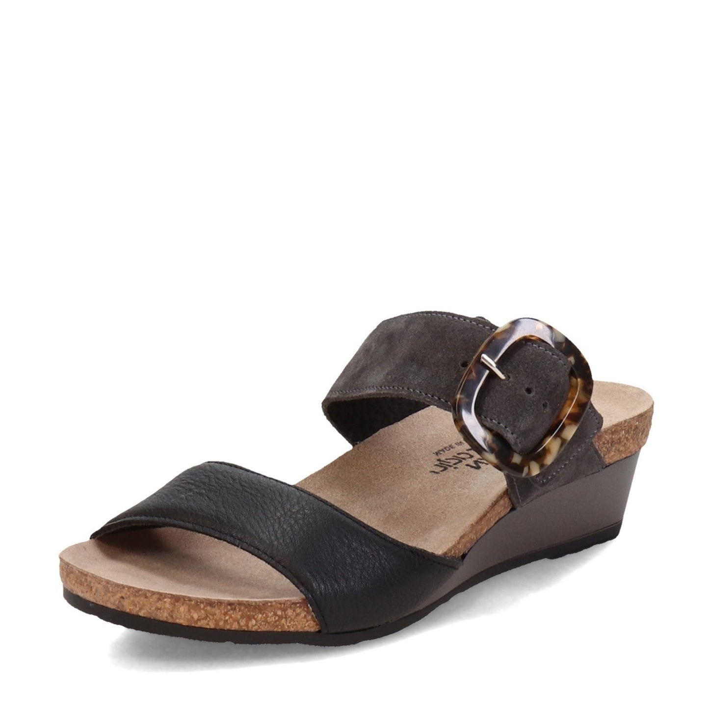 Kingdom | Leather/Suede | Soft Black/Oily Midnight - Sandals - Naot