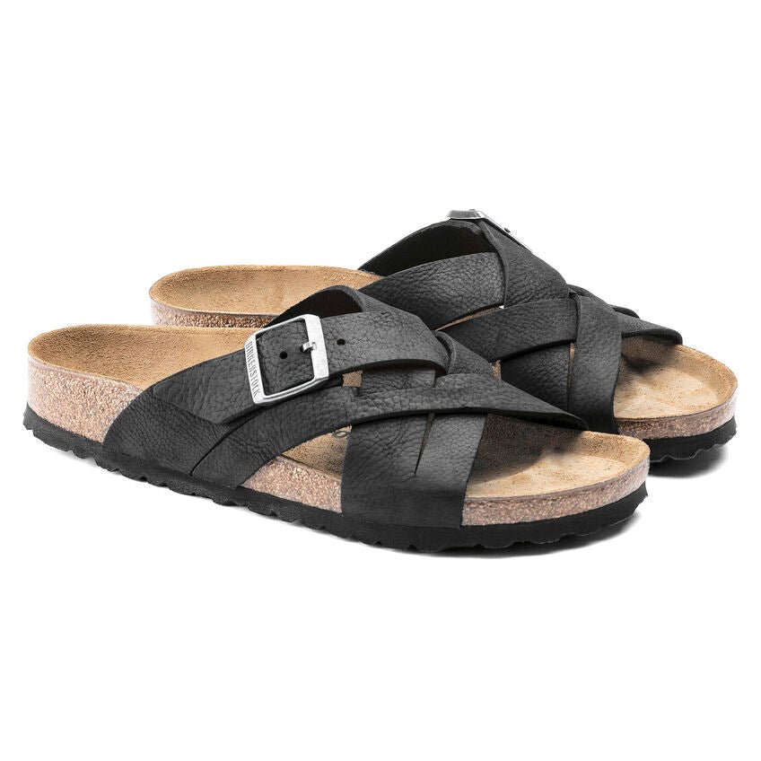 Lugano | Oiled Leather | Camberra Old Black - Sandals - Birkenstock