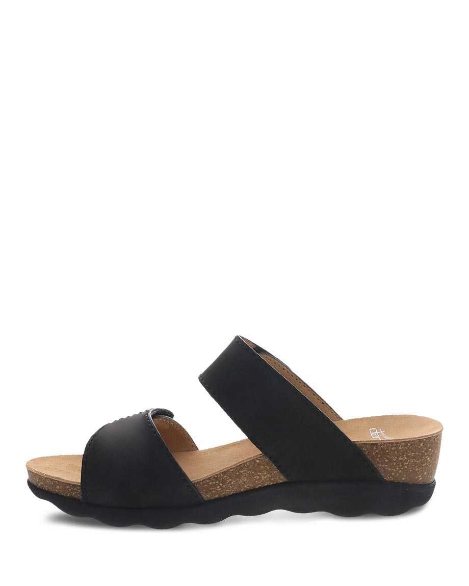 Maddy | Milled Nubuck | Black - Sandals - Dansko