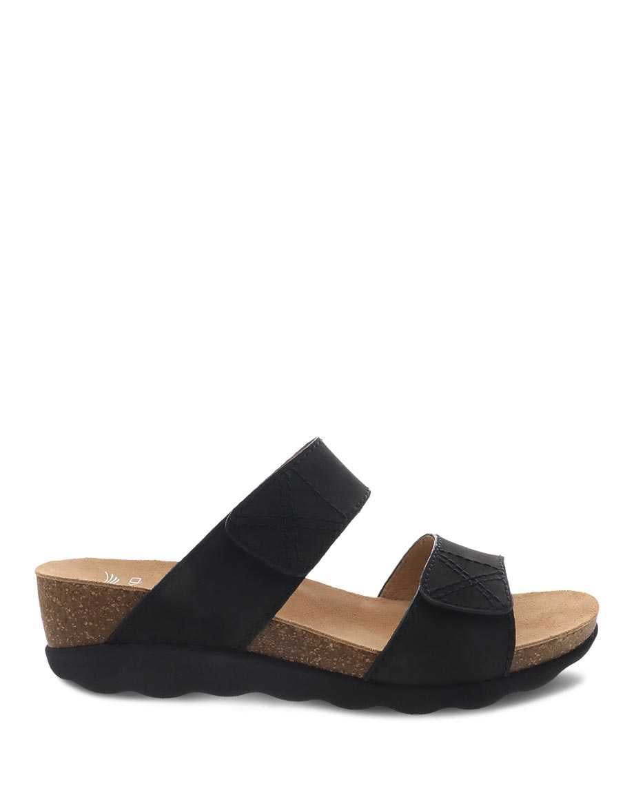 Maddy | Milled Nubuck | Black - Sandals - Dansko