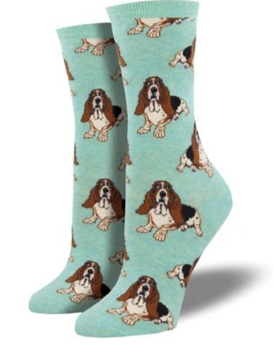 Nothing But A Hound Dog | Heather Mint - Socks - Socksmith